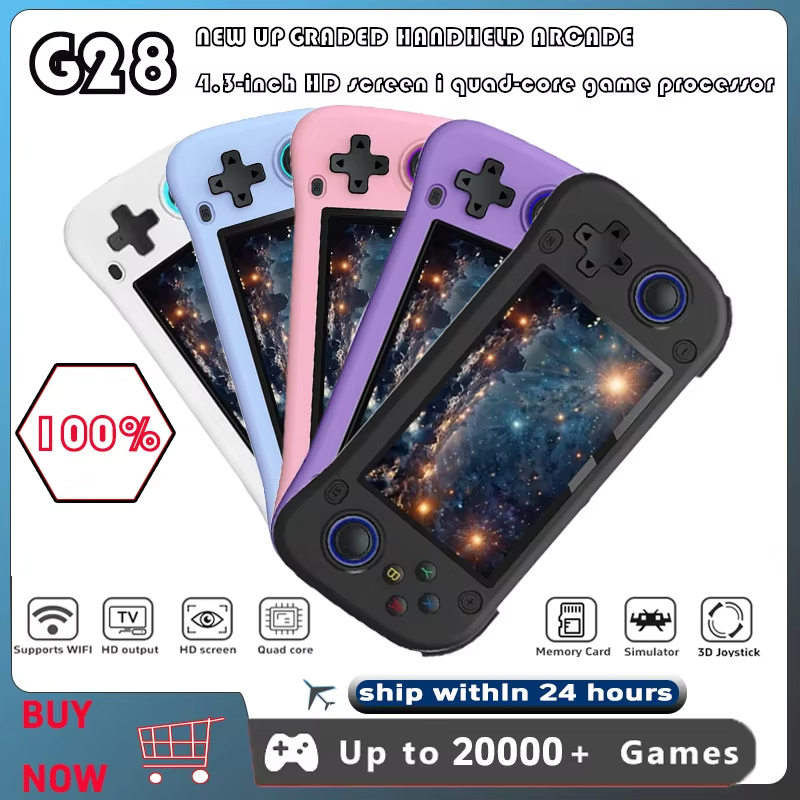 Gaming Console Minecraft - เครื่องเล่นเกมพกพา G28 Retro ระบบ Linux หน้าจอ