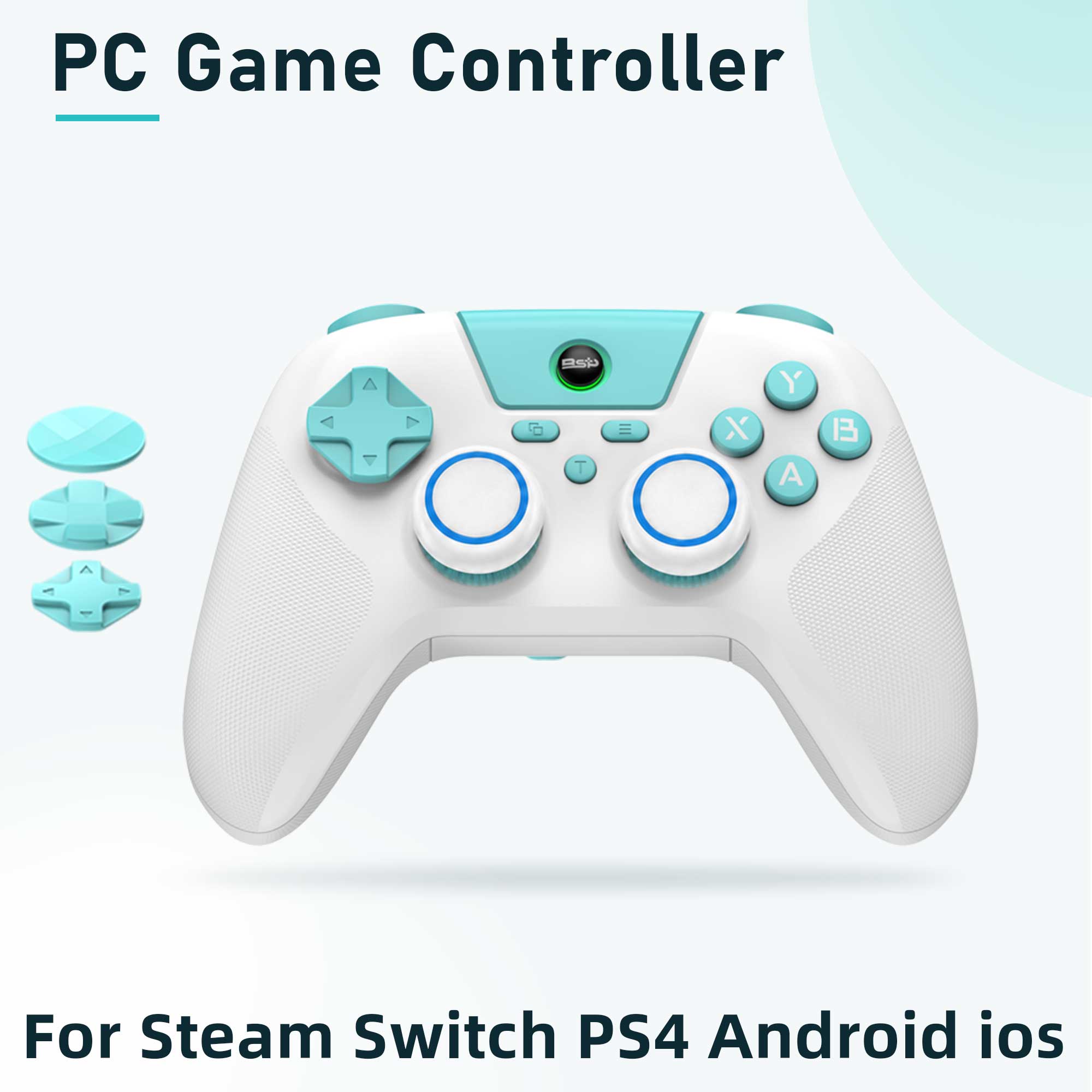 Gaming Console Steam Deck - คอนโทรลเลอร์เกมไร้สายสำหรับพีซีพร้อมระบบสั่นคู่ สำหรับ Switch, PS3, PS4 พร้อมจอยสติ๊กและปุ่ม