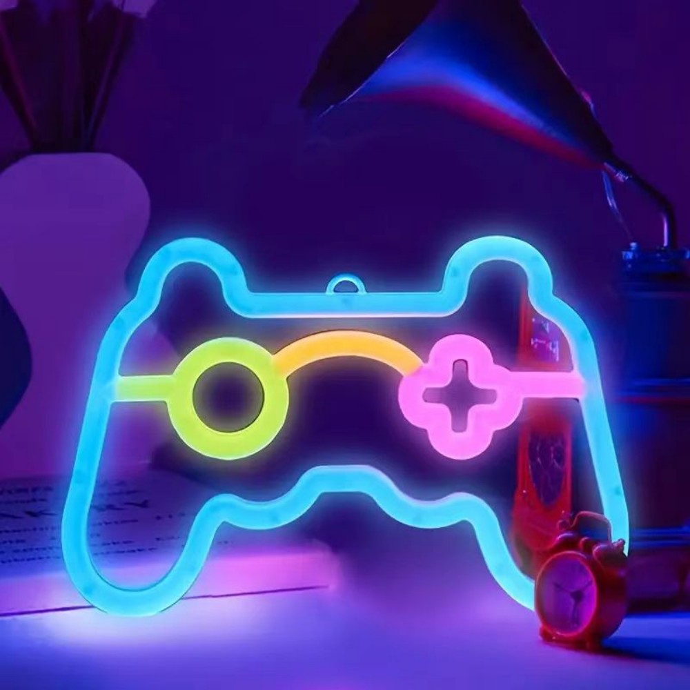 Gaming Console Room - ไฟนีออน LED รูปจอยเกมส์ 1 ชิ้น ใช้พลังงานจาก