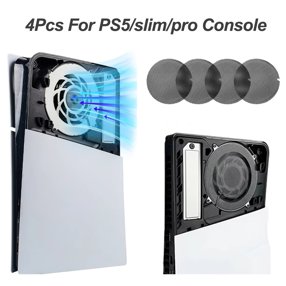 Sony Console Ps5 Slim - สำหรับเครื่องเล่นเกม PS5/slim/pro ชุดกรองฝุ่น 4 ชิ้น ตาข่ายระบายอากาศ