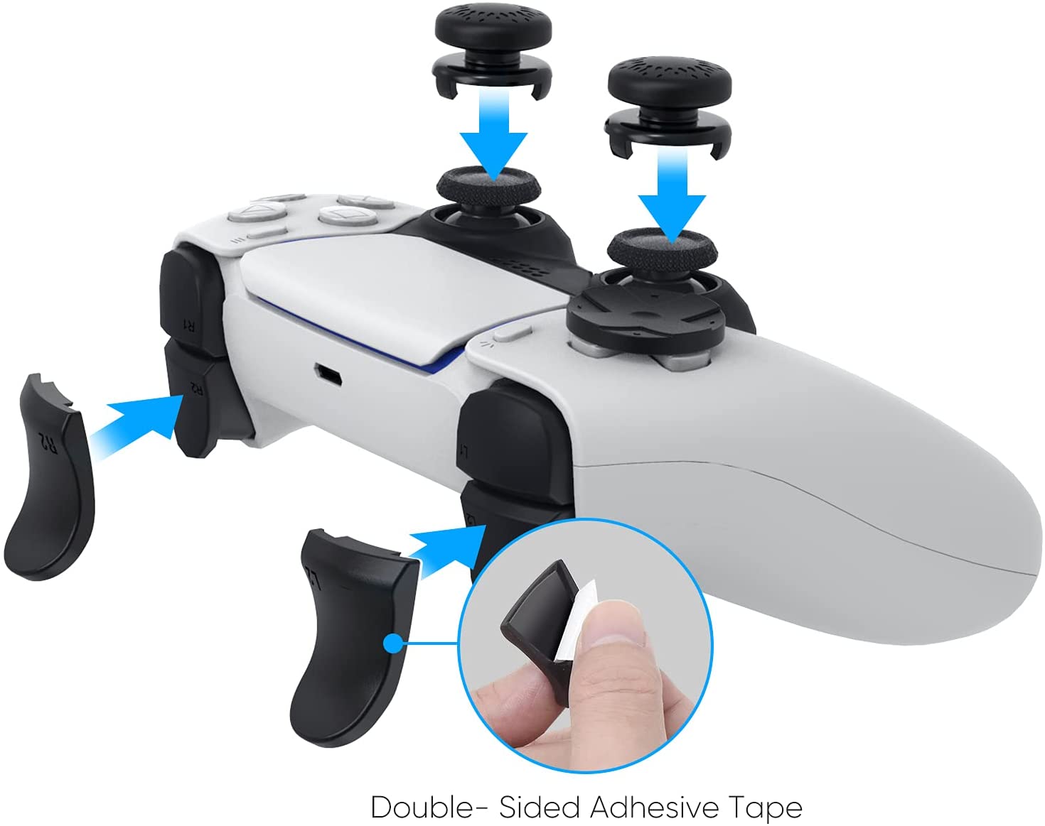 Trigger Extender Button - ชุดอุปกรณ์เสริม PS5 ใช้ได้กับคอนโทรลเลอร์ DualSense, จอยสติ๊กแบบ Thumb