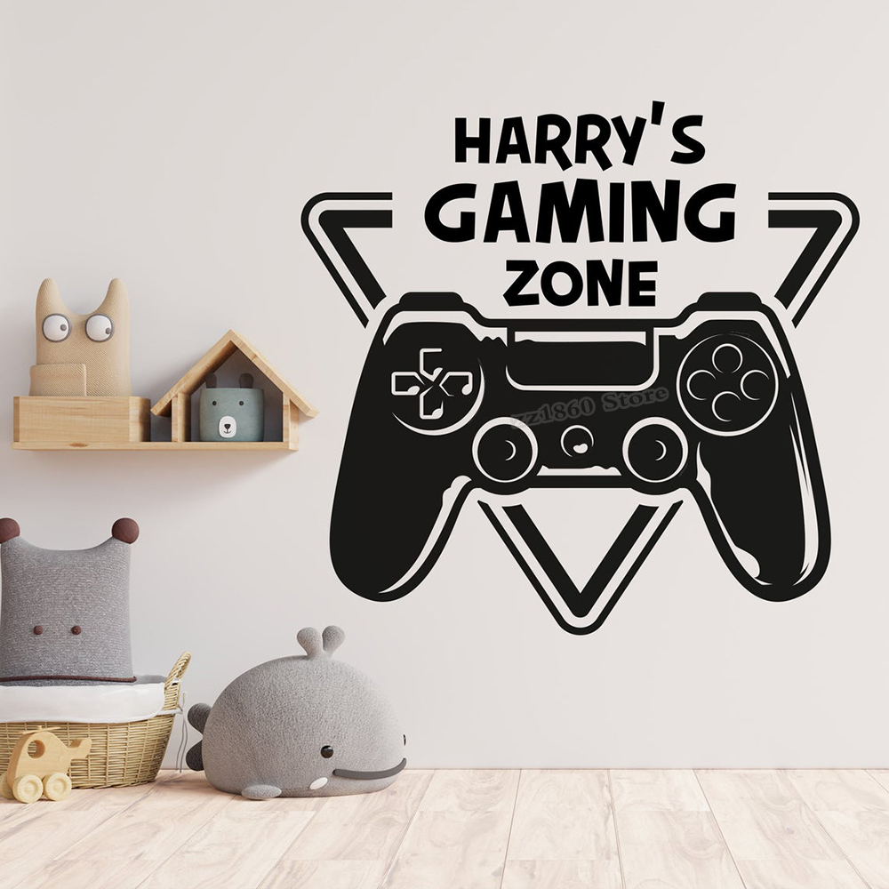 Gaming Console Room - Custom ชื่อ Gaming Zone Wall Decal