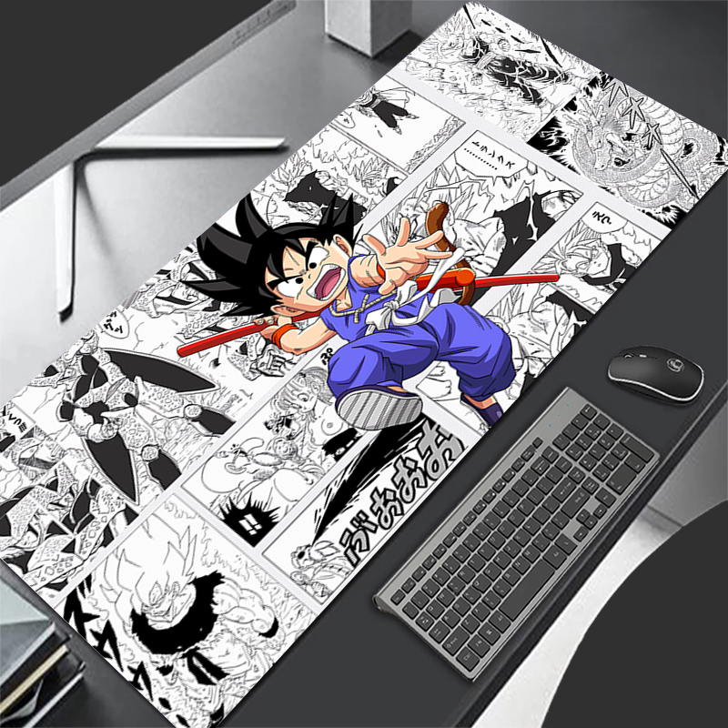 Gaming Console Room - แผ่นรองเมาส์คอมพิวเตอร์ลายโกคู แผ่นรองคีย์บอร์ดลายดราก้อนบอล แผ่นรองเมาส์เท่ๆ สำหรับเกมเมอร์ แผ่นรองเมาส์นุ่มสำหรับสำนักงาน พีซี