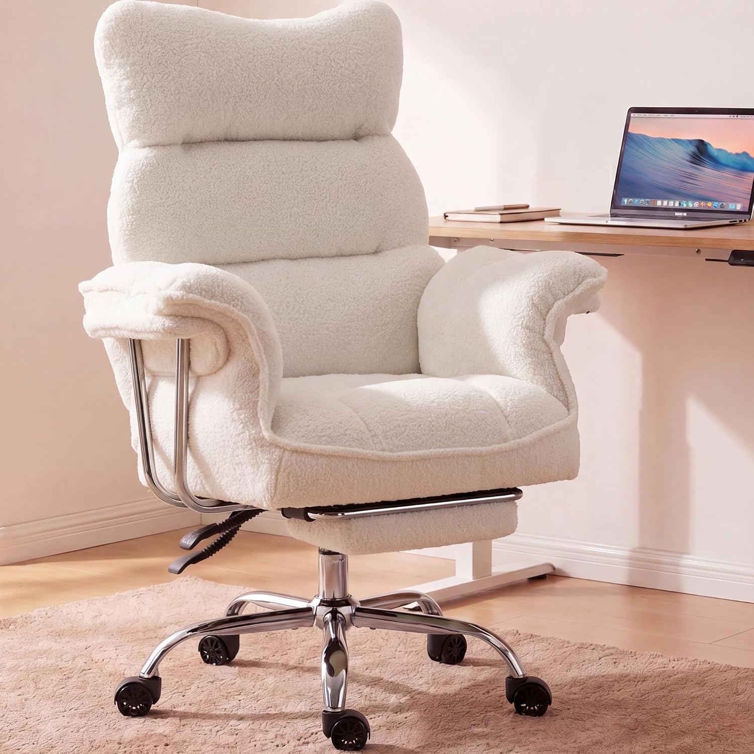 Gaming Chair Cushion - เก้าอี้สำนักงานขนาดใหญ่พิเศษ ออกแบบตามหลักสรีรศาสตร์ พร้อมเบาะหนานุ่ม ที่นั่งกว้างและที่วางแขน เก้าอี้เกมมิ่งคอมพิวเตอร์ ปรับแต่งได้