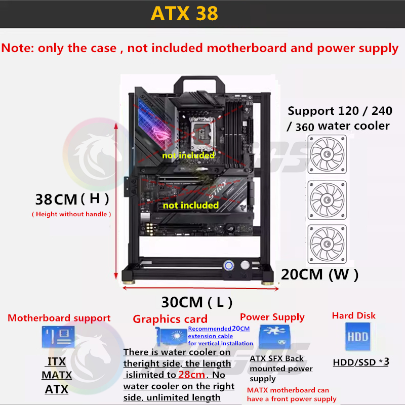 MOD ATX เปิด PC กรอบสําหรับ IT - Gaming Console Tower บทวิจารณ์และราคา