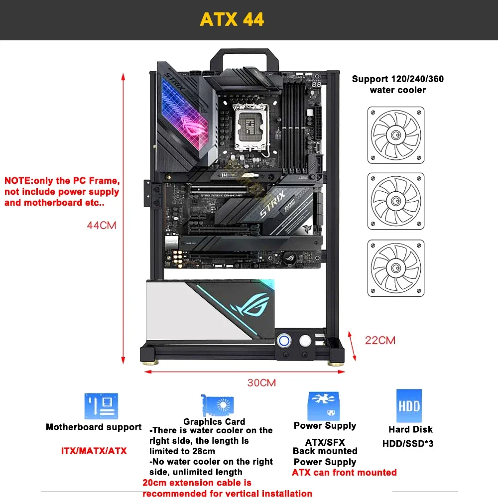 Modding EATX เปิด PC กรณีกรอบ  - Gaming Console Tower บทวิจารณ์และราคา